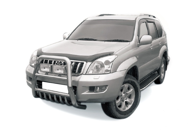 Кенгурятник высокий (ф76) с защитой картера из нержавеющей стали TOYOTA Land Cruiser Prado 150 2003-